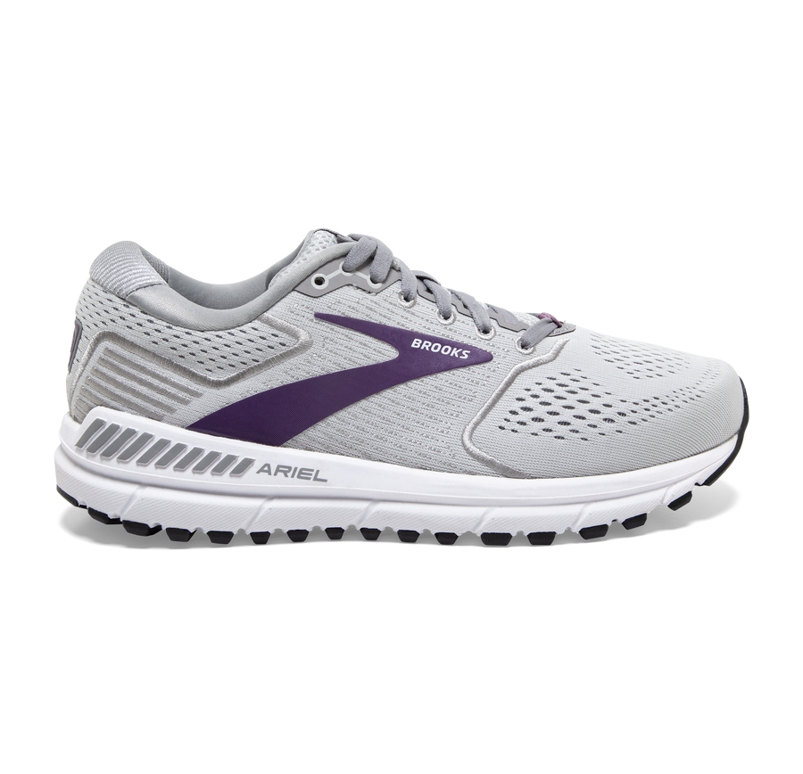 Brooks Womens Running Shoes Nz - Ariel 20 Grey/Purple ( RSKXI8259 )